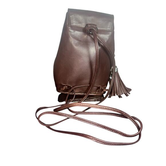 Francesco Biasia Italian Leather Mini Backpack Brown Tassel Chain Purse luxury main image 9